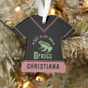 Nur ein Mädchen, das Frösche Lieben Frösche Liebes Ornament