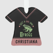 Nur ein Mädchen, das Frösche Lieben Frösche Liebes Ornament (Rückseite)