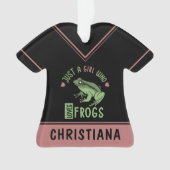 Nur ein Mädchen, das Frösche Lieben Frösche Liebes Ornament (Vorderseite)