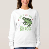 Nur ein Mädchen, das Frösche Lieben Frösche Liebes Sweatshirt (Vorderseite)
