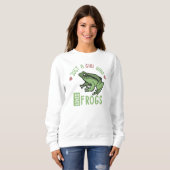 Nur ein Mädchen, das Frösche Lieben Frösche Liebes Sweatshirt (Vorne ganz)