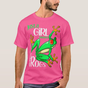 Nur ein Mädchen, das Frösche Lieben Gabe für Fraue T-Shirt