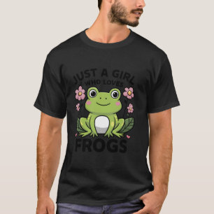 Nur ein Mädchen, das Frösche Niedlich Frosch Blume T-Shirt