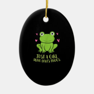 Nur ein Mädchen, das Frösche   Niedliche Froschs Keramik Ornament