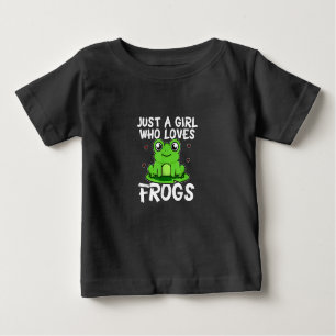 Nur ein Mädchen, das Frösche Niedliches Grüner F Baby T-shirt