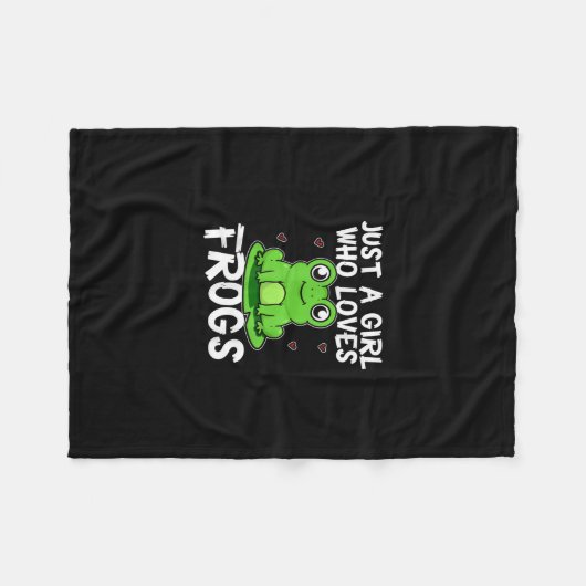 Nur ein Mädchen, das Frösche | Niedliches Grüner F Fleecedecke (Vorderseite (Horizontal))