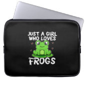Nur ein Mädchen, das Frösche | Niedliches Grüner F Laptopschutzhülle (Vorderseite)