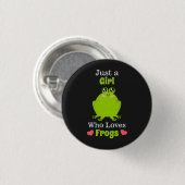 Nur ein Mädchen, das Froschfrosch Liebe Button (Vorne & Hinten)