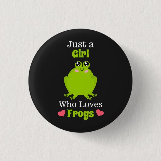 Nur ein Mädchen, das Froschfrosch Liebe Button (Vorderseite)