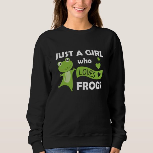 Nur ein Mädchen, das Froschfrösche Liebe Sweatshirt (Vorderseite)