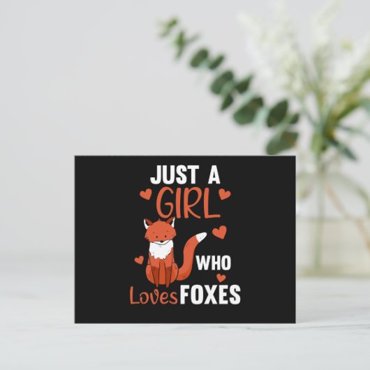 Nur ein Mädchen, das Füchse Lieben, Funny Fox Postkarte (Stehend Vorderseite)