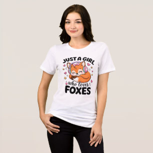 Nur ein Mädchen, das Füchse liebt Süßer rosa Spruc Tri-Blend Shirt