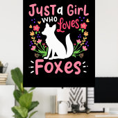 Nur ein Mädchen, das Füchse und Blume Liebe Poster (Heimbüro)