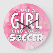 Nur ein Mädchen, das Fußball Lieben Große Wanduhr (Vorderseite)
