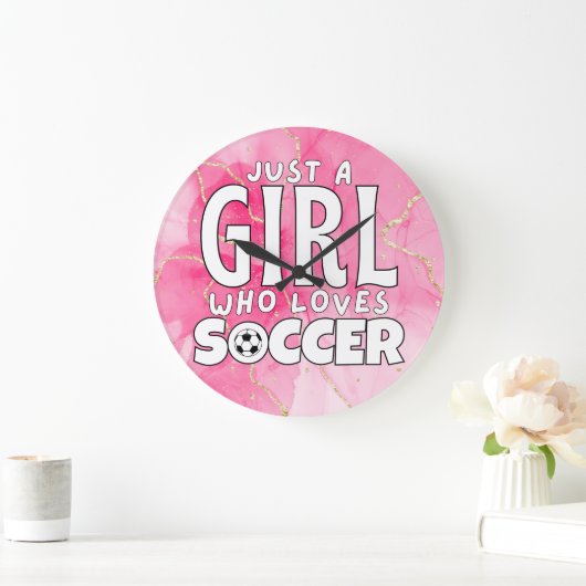 Nur ein Mädchen, das Fußball Lieben Große Wanduhr (Zuhause)