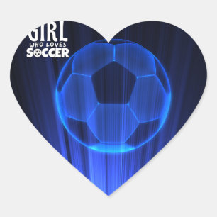 Nur ein Mädchen, das Fußball Lieben Herz-Aufkleber