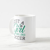 Nur ein Mädchen, das Fußball Lieben Kaffeetasse (Vorderseite Links)