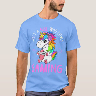 Nur ein Mädchen, das Gaming liebt, süße Gamer-Einh T-Shirt