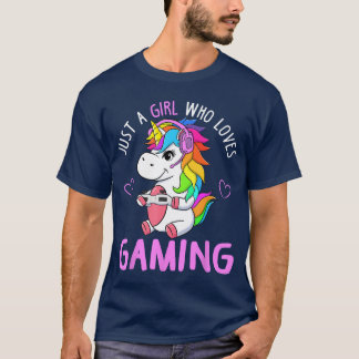 Nur ein Mädchen, das Gaming liebt, süße Gamerin Ei T-Shirt