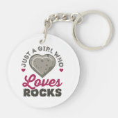 Nur ein Mädchen, das Geologie-Geologe Liebe hat Schlüsselanhänger (Rückseite)