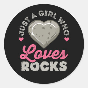 Nur ein Mädchen, das Geologie-Rock-Collector Liebe Runder Aufkleber