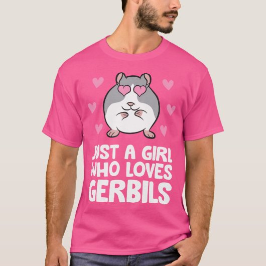 Nur ein Mädchen, das Gerbils Liebe T-Shirt (Vorderseite)