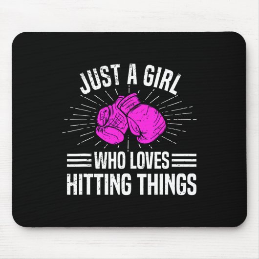 Nur ein Mädchen, das gerne auf Dinge einschlägt Fr Mousepad (Vorne)