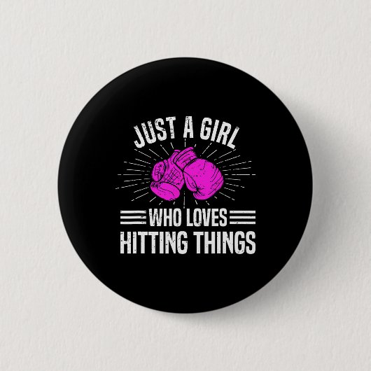 Nur ein Mädchen, das gerne Dinge trifft Damen Boxe Button (Vorderseite)