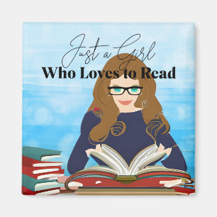 Nur ein Mädchen, das gerne liest Magnet