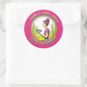 Nur ein Mädchen, das gerne wirft | Disk Golf Runder Aufkleber (Tasche)