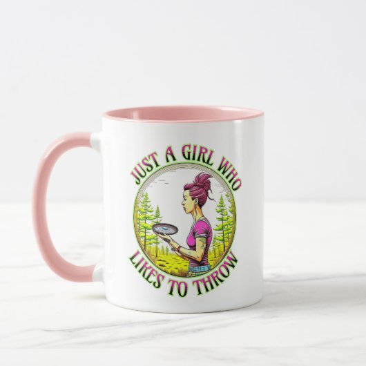 Nur ein Mädchen, das gerne wirft | Disk Golf Tasse (Links)