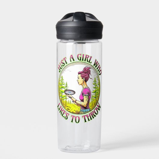 Nur ein Mädchen, das gerne wirft | Disk Golf Trinkflasche (Vorderseite)
