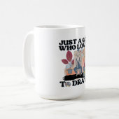 Nur ein Mädchen, das gerne zeichnet Kaffeetasse (Vorderseite Links)