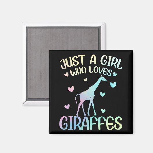 Nur ein Mädchen, das Giraffe Lieben Magnet (Vorderseite/Rückseite)