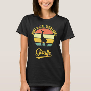 Nur ein Mädchen, das Giraffe Vintage Retro Liebe T-Shirt