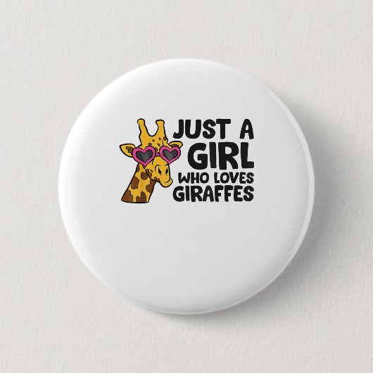 Nur ein Mädchen, das Giraffen Liebe _3 Button (Vorderseite)