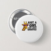 Nur ein Mädchen, das Giraffen Liebe _3 Button (Vorne & Hinten)