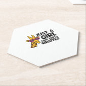 Nur ein Mädchen, das Giraffen Liebe _3 Untersetzer (angewinkelt)