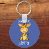 Nur ein Mädchen, das Giraffen Liebe! Schlüsselanhänger (Vorderseite)