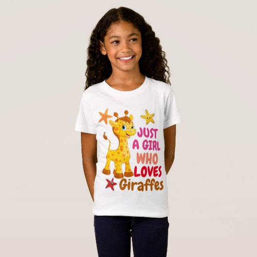 nur ein Mädchen, das Giraffen Liebe T - Shirt (Vorne ganz)