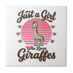 Nur ein Mädchen, das Giraffen liebt, Vintage-Shirt Fliese