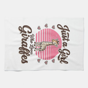 Nur ein Mädchen, das Giraffen liebt, Vintage-Shirt Geschirrtuch