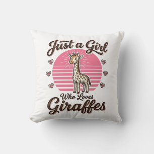 Nur ein Mädchen, das Giraffen liebt, Vintage-Shirt Kissen