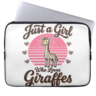 Nur ein Mädchen, das Giraffen liebt, Vintage-Shirt Laptopschutzhülle