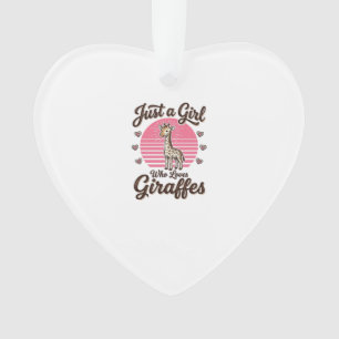 Nur ein Mädchen, das Giraffen liebt, Vintage-Shirt Ornament