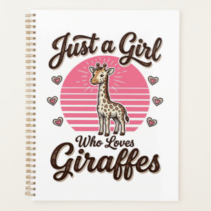 Nur ein Mädchen, das Giraffen liebt, Vintage-Shirt Planer