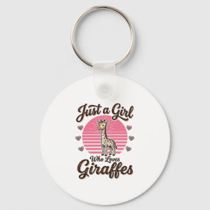Nur ein Mädchen, das Giraffen liebt, Vintage-Shirt Schlüsselanhänger