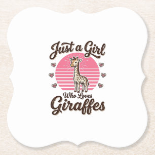 Nur ein Mädchen, das Giraffen liebt, Vintage-Shirt Untersetzer