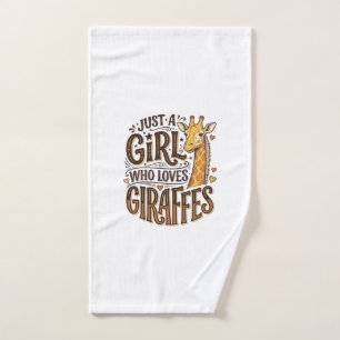 Nur ein Mädchen, das Giraffen liebt, Vintage T-Shi Handtuch