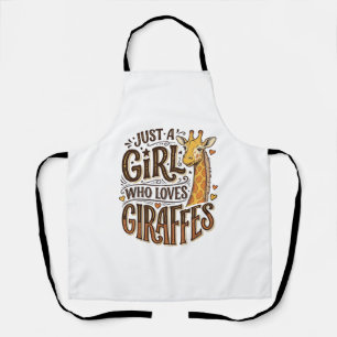 Nur ein Mädchen, das Giraffen liebt, Vintage T-Shi Schürze